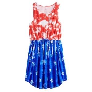 So America Tie-Dye Tie Waist Tank Dress